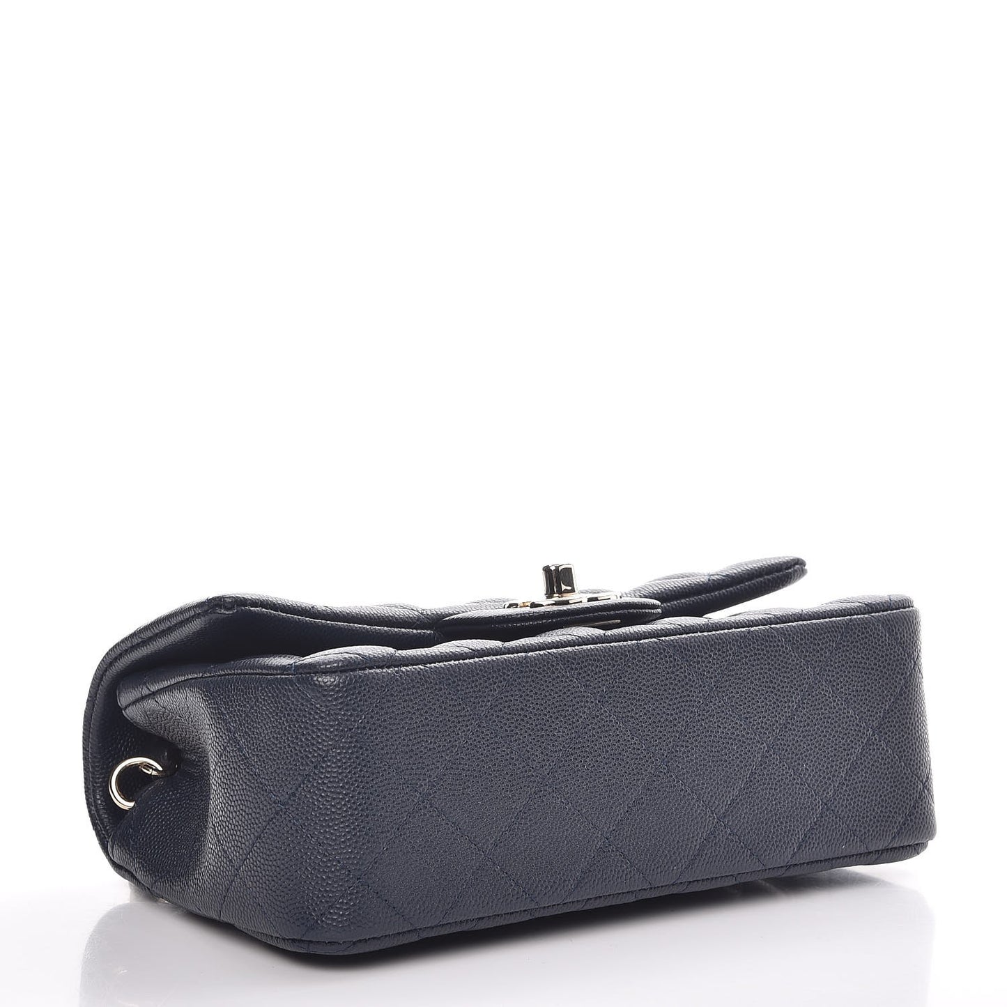 Caviar Quilted Mini Rectangular Flap Navy