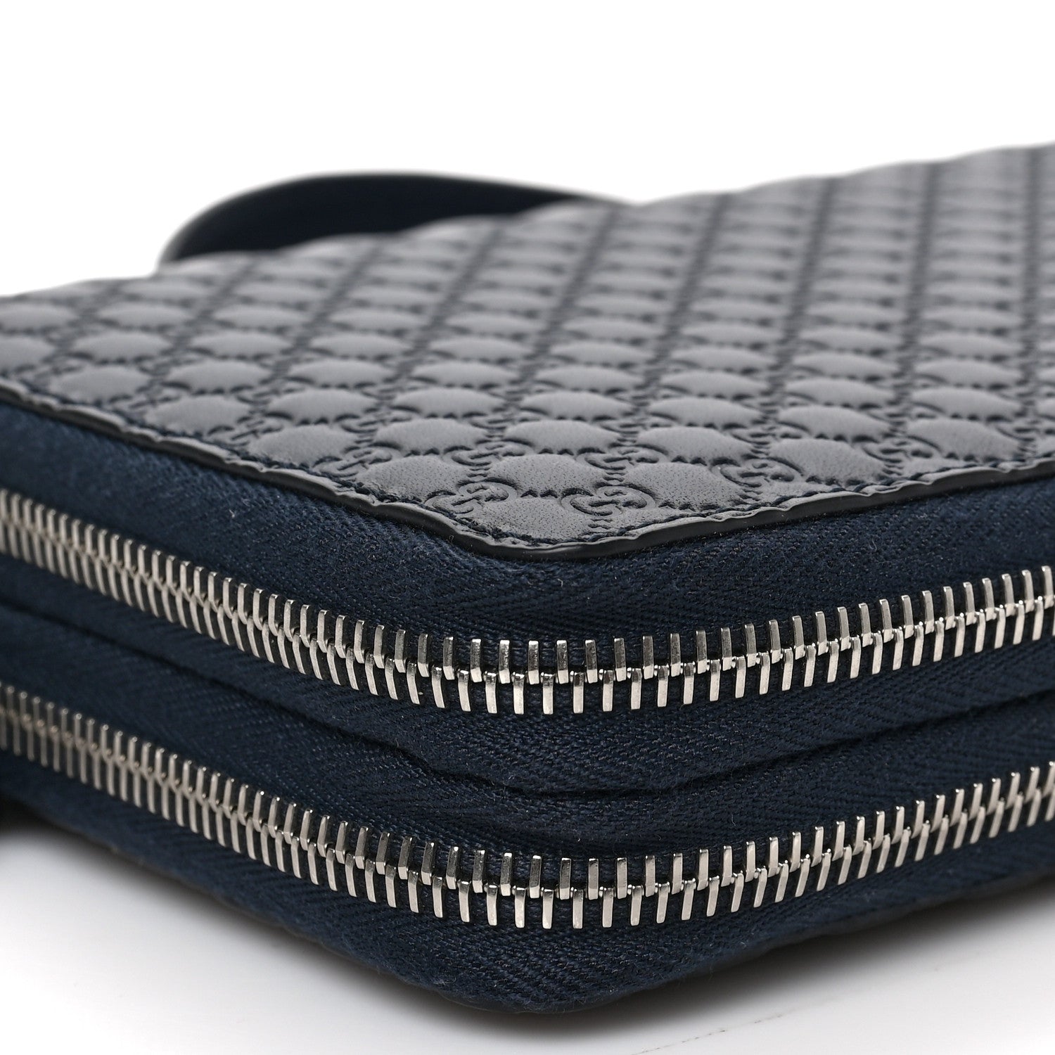 Gucci Microguccissima Zip Around Top Handle Travel Wallet Navy 8 of 9
