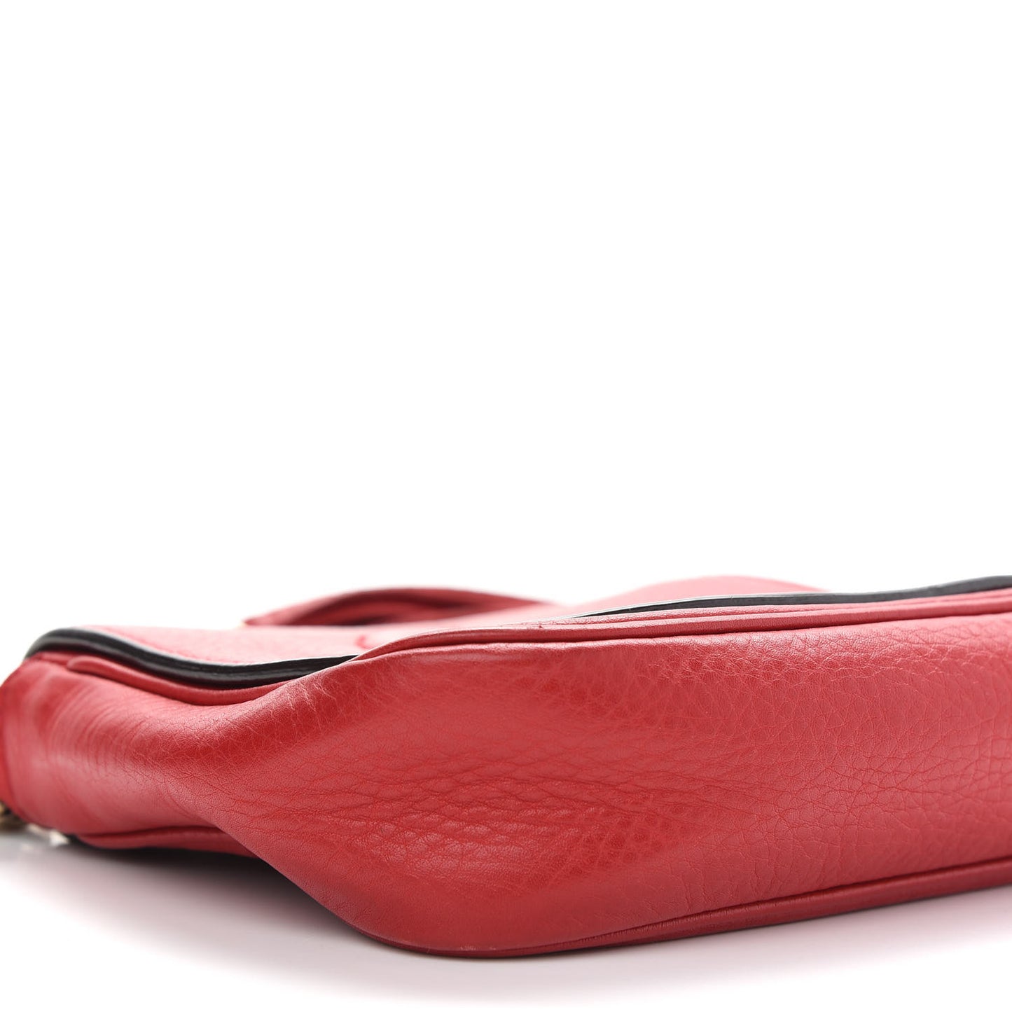 Pebbled Calfskin Small Soho Flap Crossbody Red