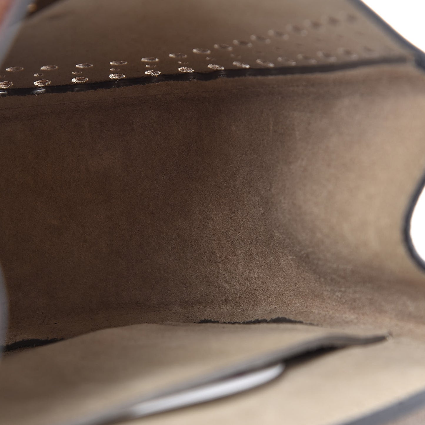 Calfskin Perforated Mini Drew Shoulder Bag Caramel
