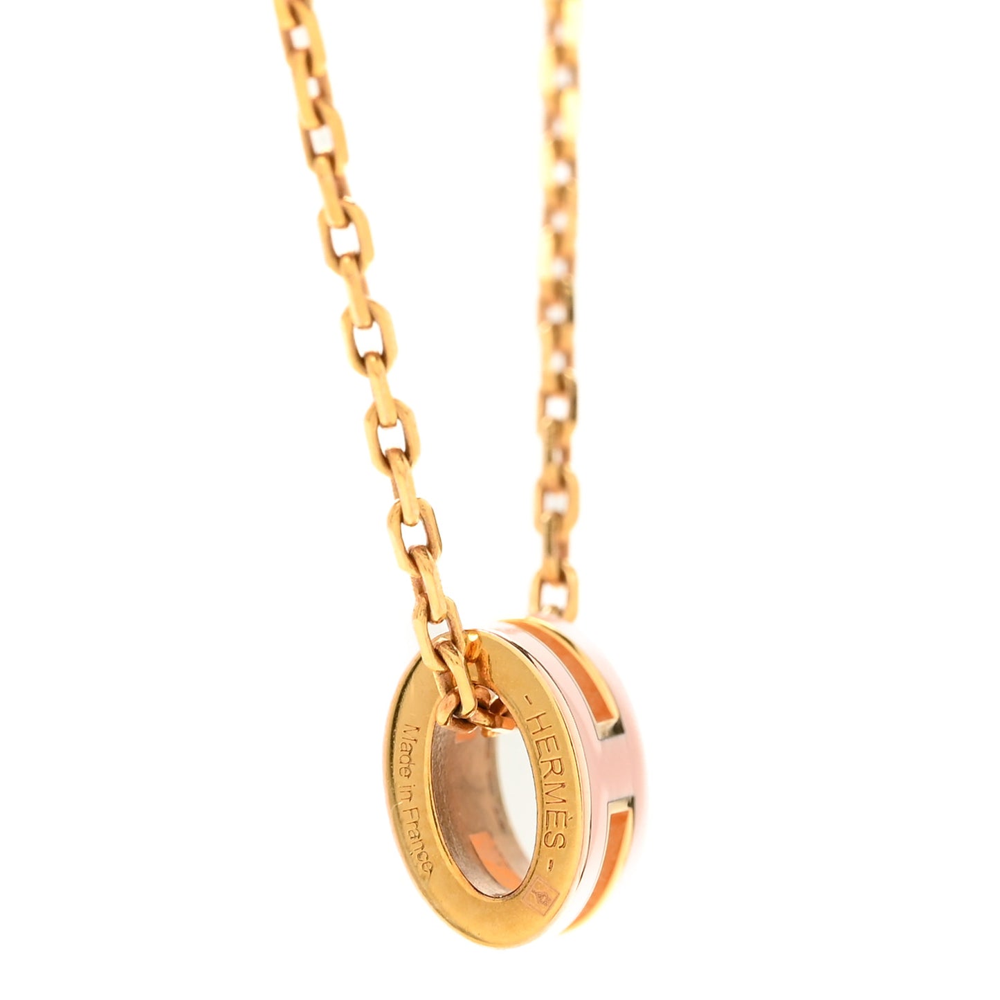 Lacquered Rose Gold Mini Pop H Pendant Necklace Rose Dragee