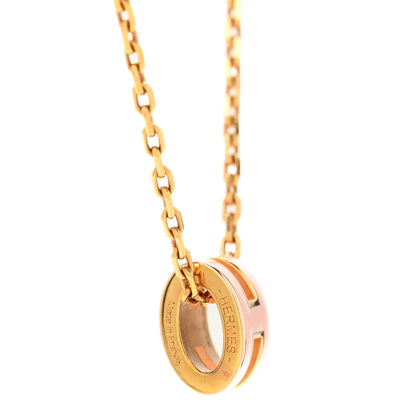 Hermes Lacquered Rose Gold Mini Pop H Pendant Necklace Rose Dragee 5 of 7