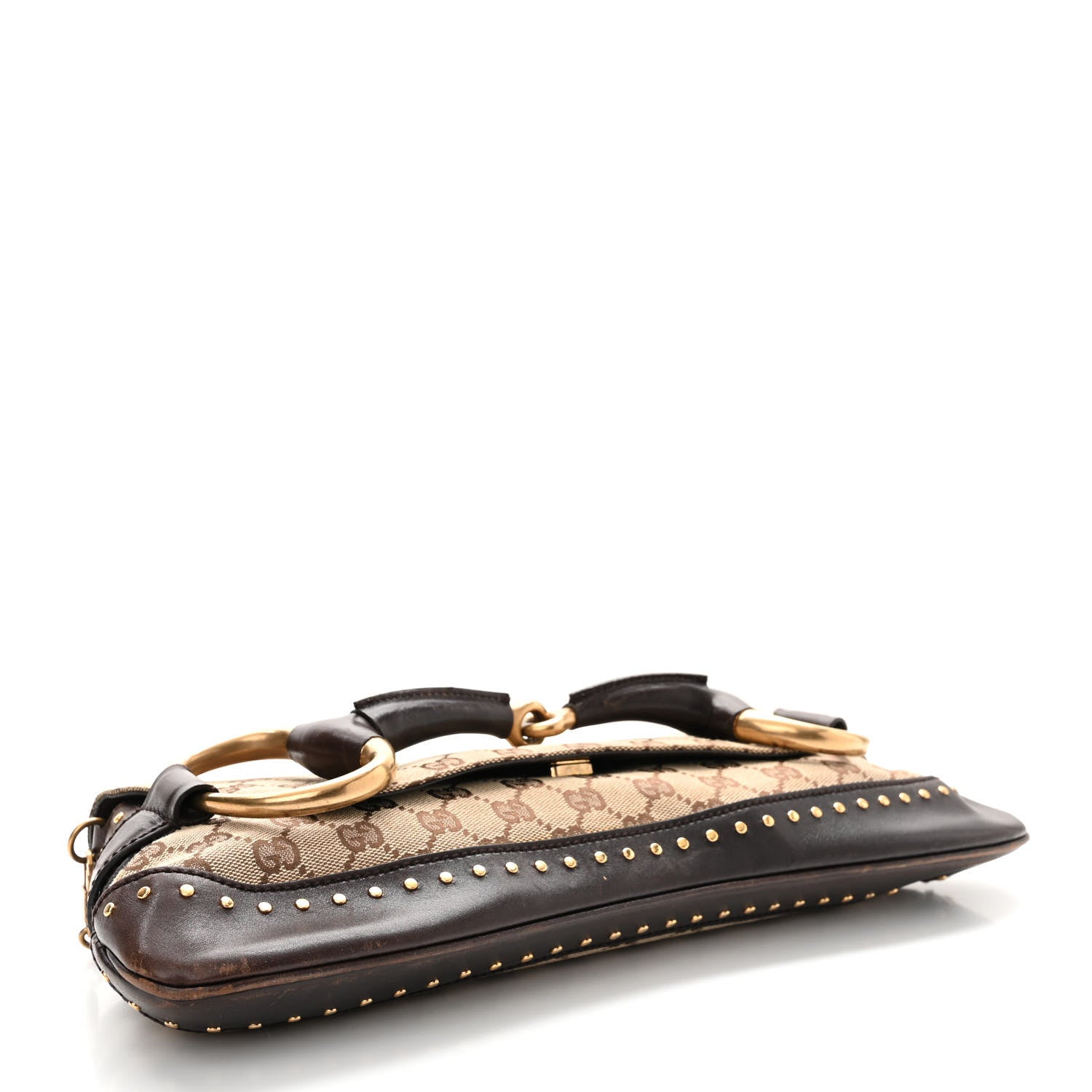 Gucci Monogram Horsebit Clutch Dark Brown 4 of 18
