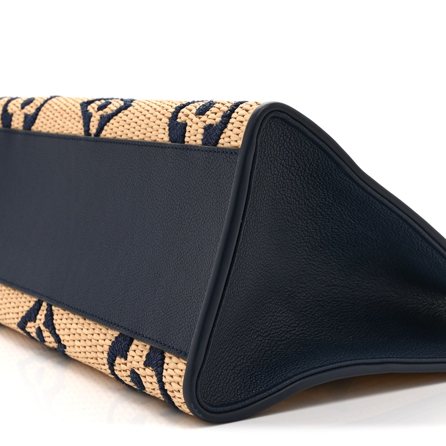 Raffia Calfskin Monogram Giant Onthego MM Blue