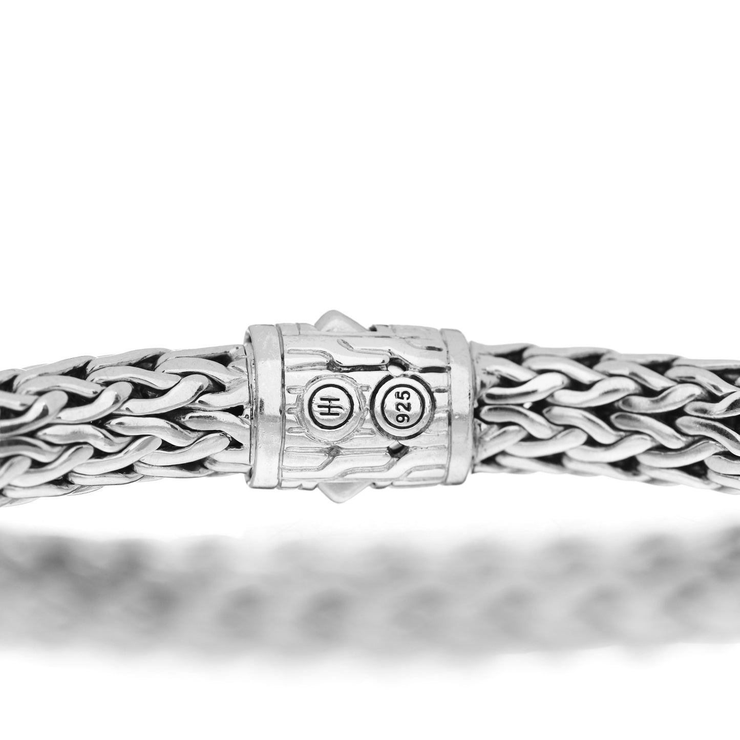 Sterling Silver Champagne Diamond 7.5mm Classic Chain Bracelet