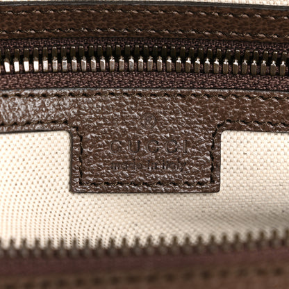 Gucci GG Supreme Monogram Textured Dollar Calfskin Web Medium Savoy Duffle Bag Beige Ebony New Acero 5 of 9