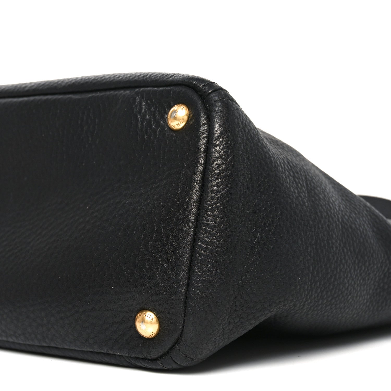 Prada Vitello Daino Side Pocket Tote Black 9 of 9