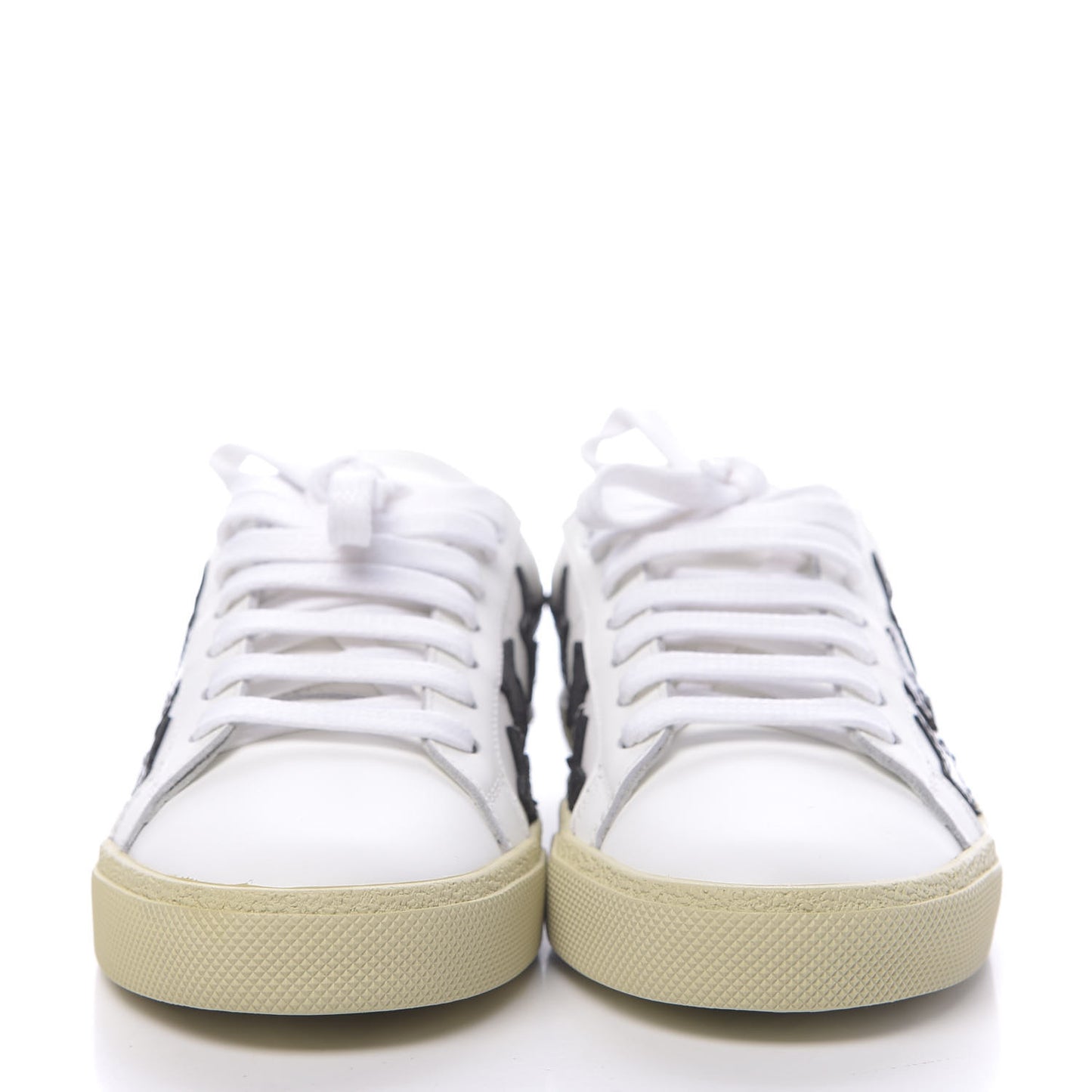 Calfskin Star Court Sneakers 35 White Black