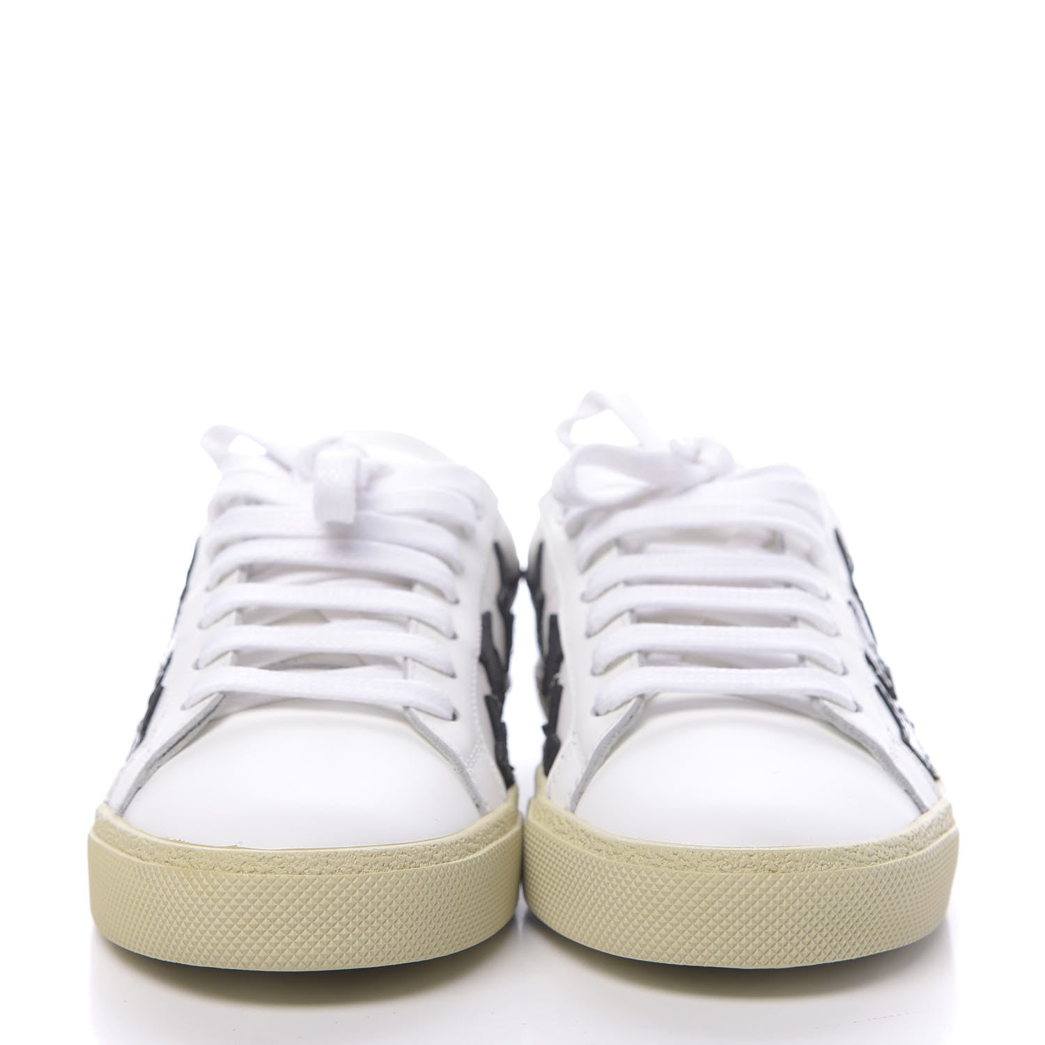 Saint Laurent Calfskin Star Court Sneakers 35 White Black 2 of 9