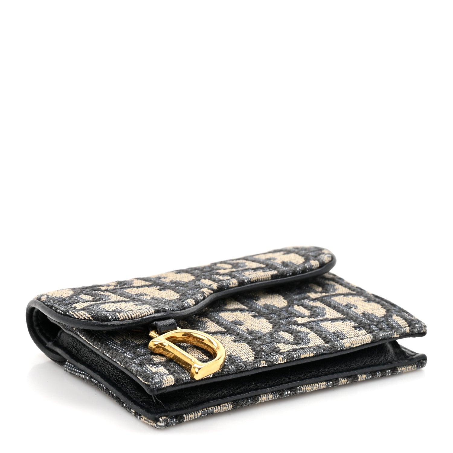 Christian Dior Oblique Saddle Card Holder Blue 4 of 8