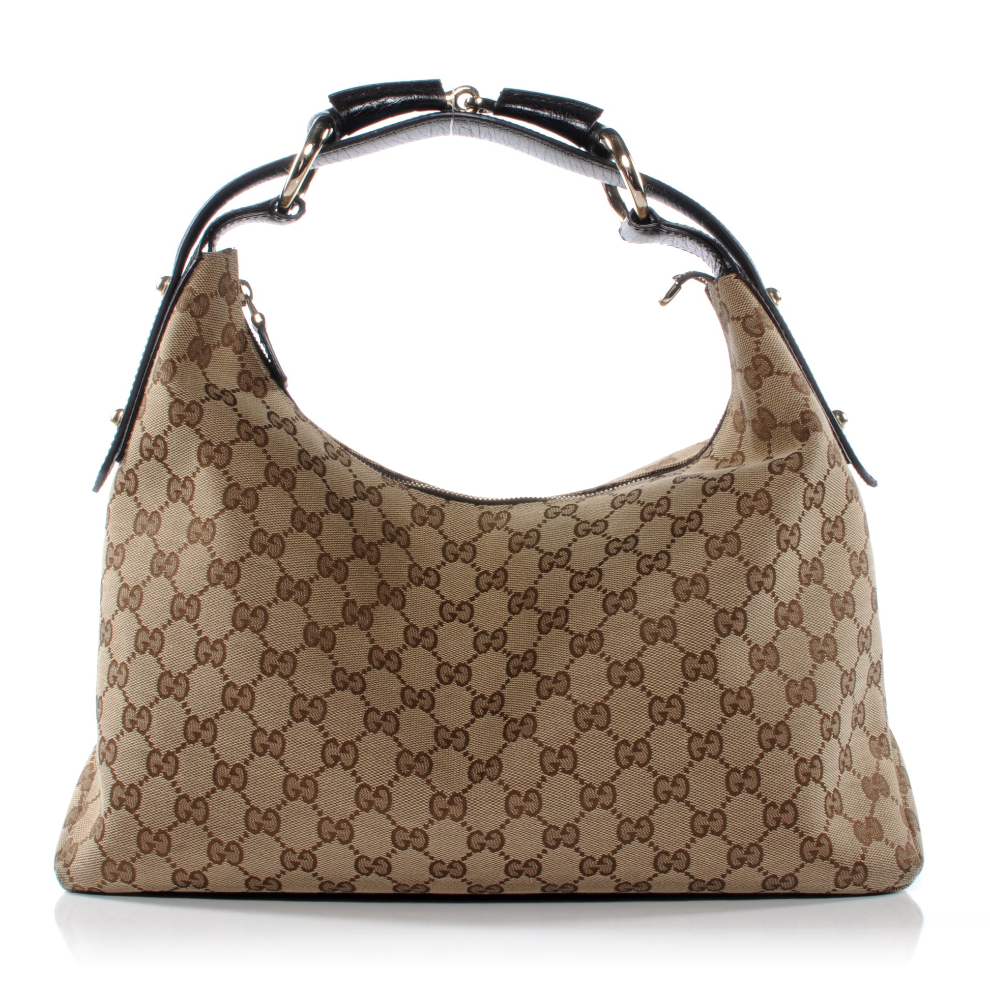 Gucci Monogram Medium Horsebit Chain Hobo Ebony 1 of 7