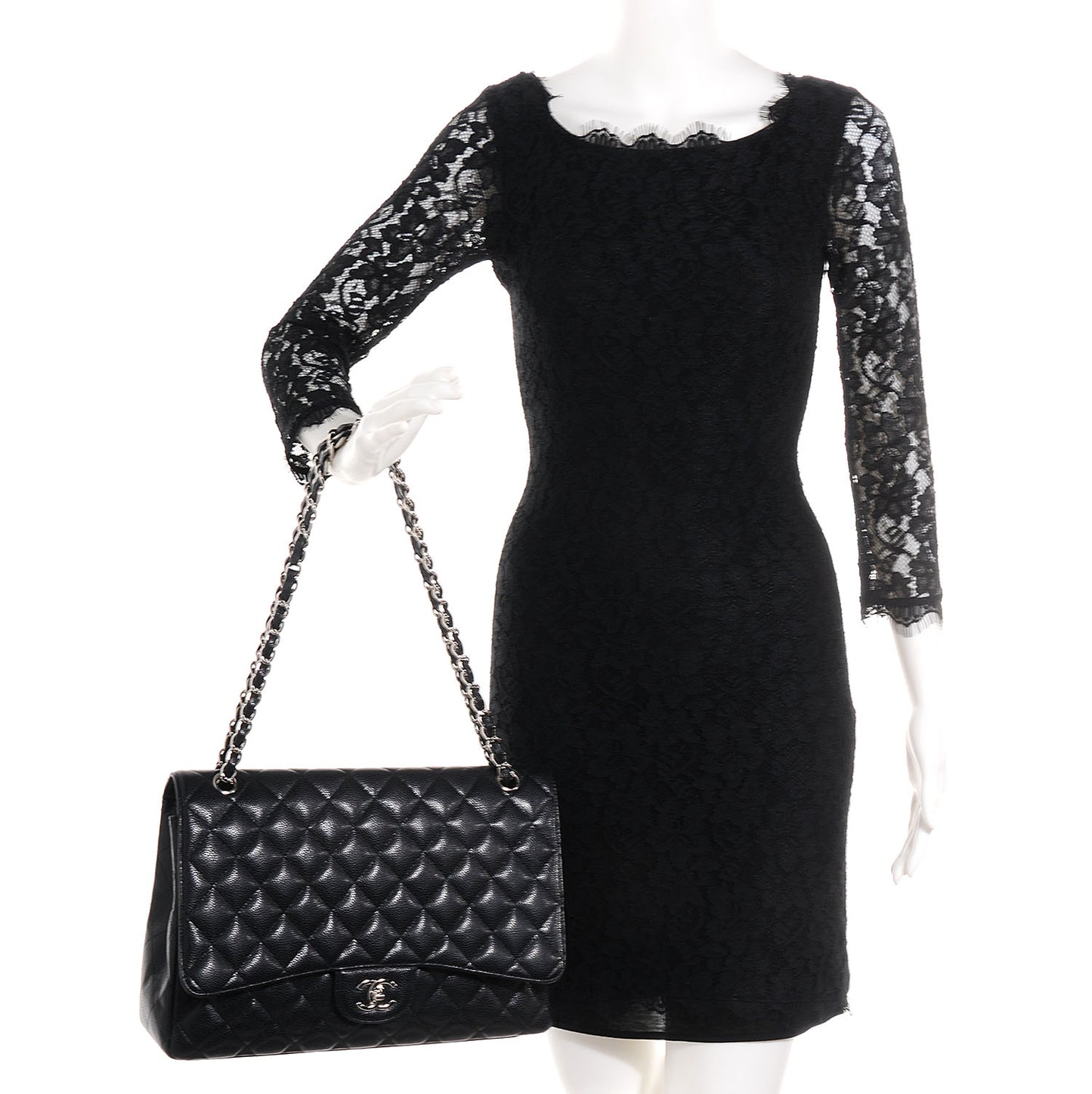 Caviar Maxi Single Flap Black