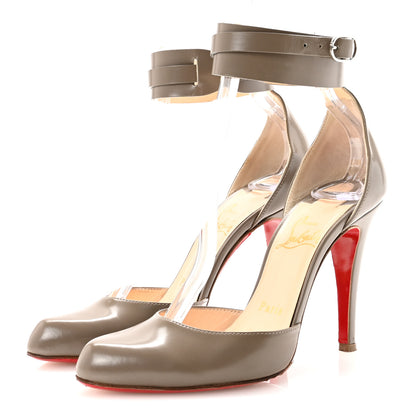 Christian Louboutin Jazz Calfskin Bettina 100 Ankle Strap Pumps 35.5 Mastic 4 of 9
