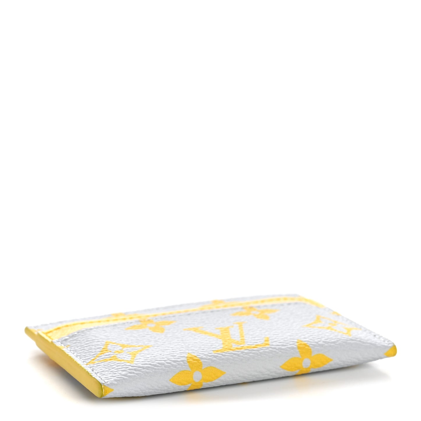 Monogram Glow Double Card Holder Gray Yellow