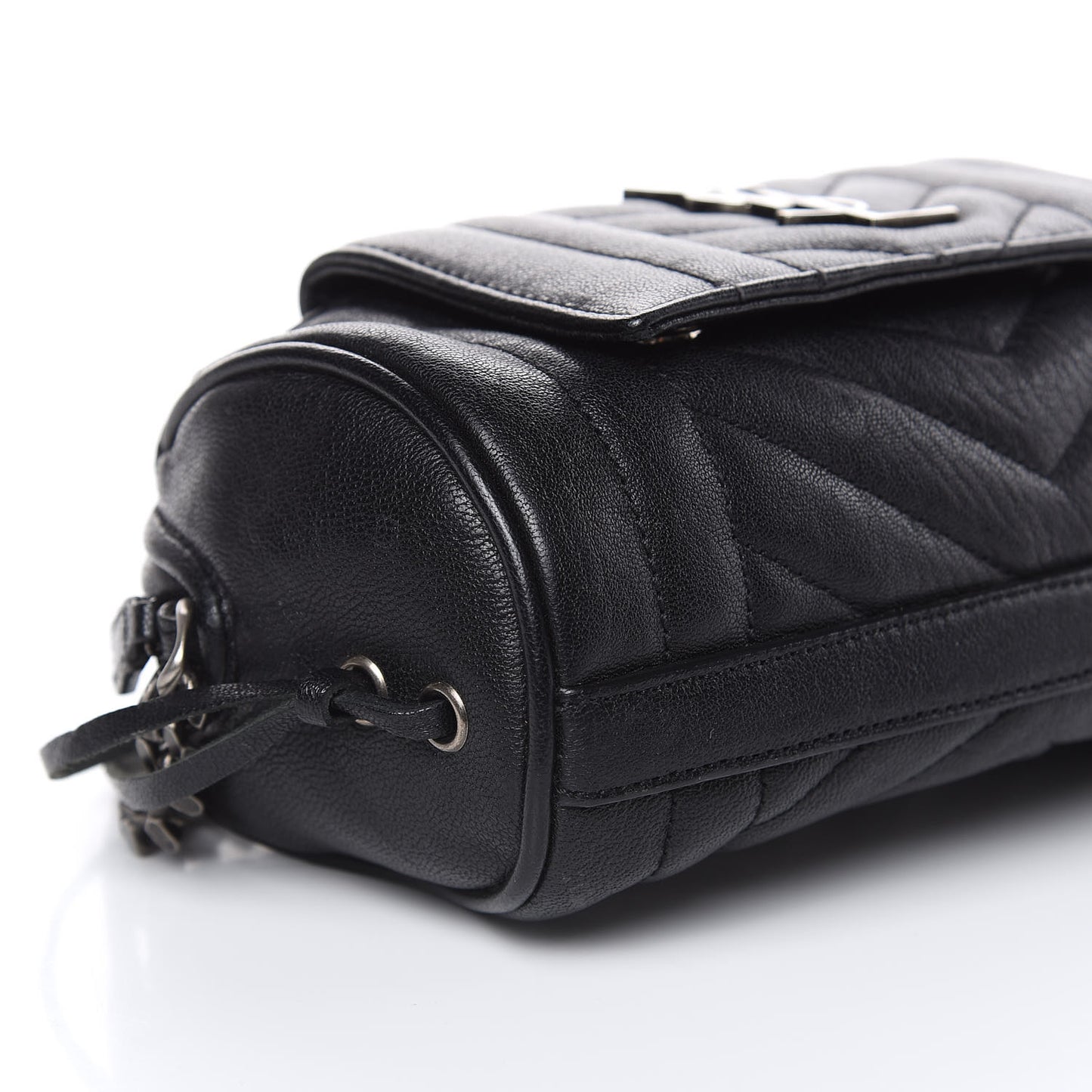 Lambskin Matelasse Monogram East West Rider Bag Black