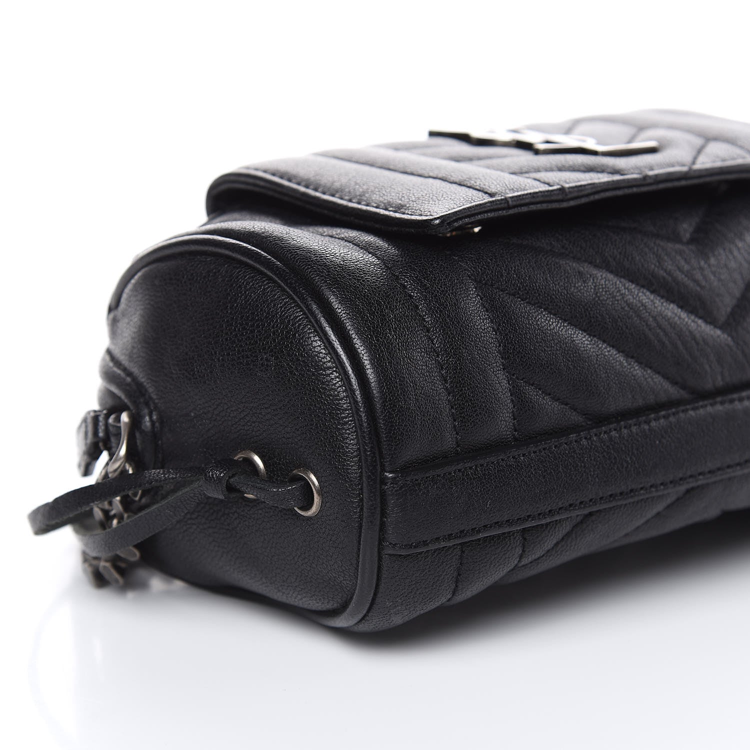 Saint Laurent Lambskin Matelasse Monogram East West Rider Bag Black 8 of 11
