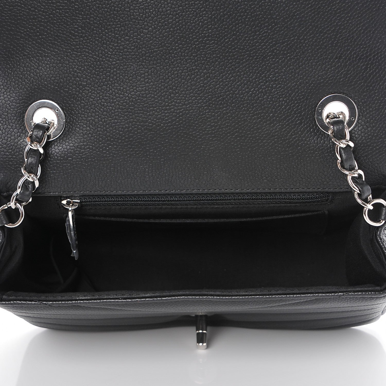 Chanel Caviar Chevron Quilted Medium Single Flap Black 5 of 7