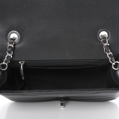 Chanel Caviar Chevron Quilted Medium Single Flap Black 5 of 7