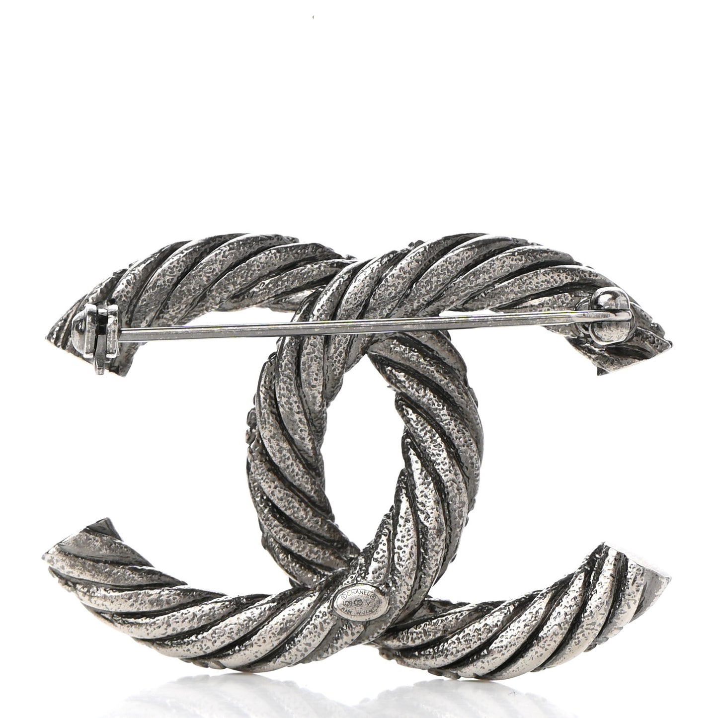 Ruthenium Twisted CC Brooch