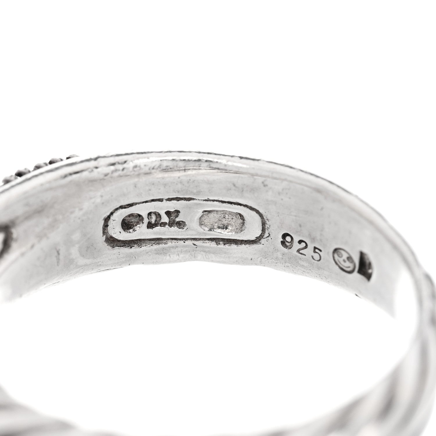 David Yurman Sterling Silver Diamond 5mm Crossover Ring 54 7 4 of 4