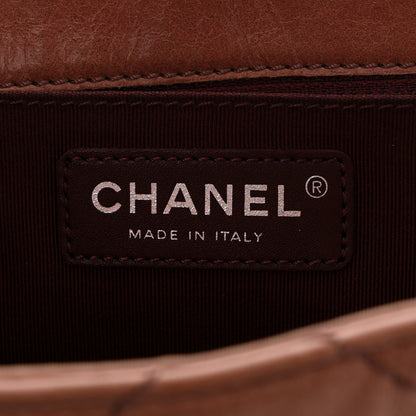 Chanel Aged Calfskin Quilted Chain Accordion Flap Dark Pink 6 of 11