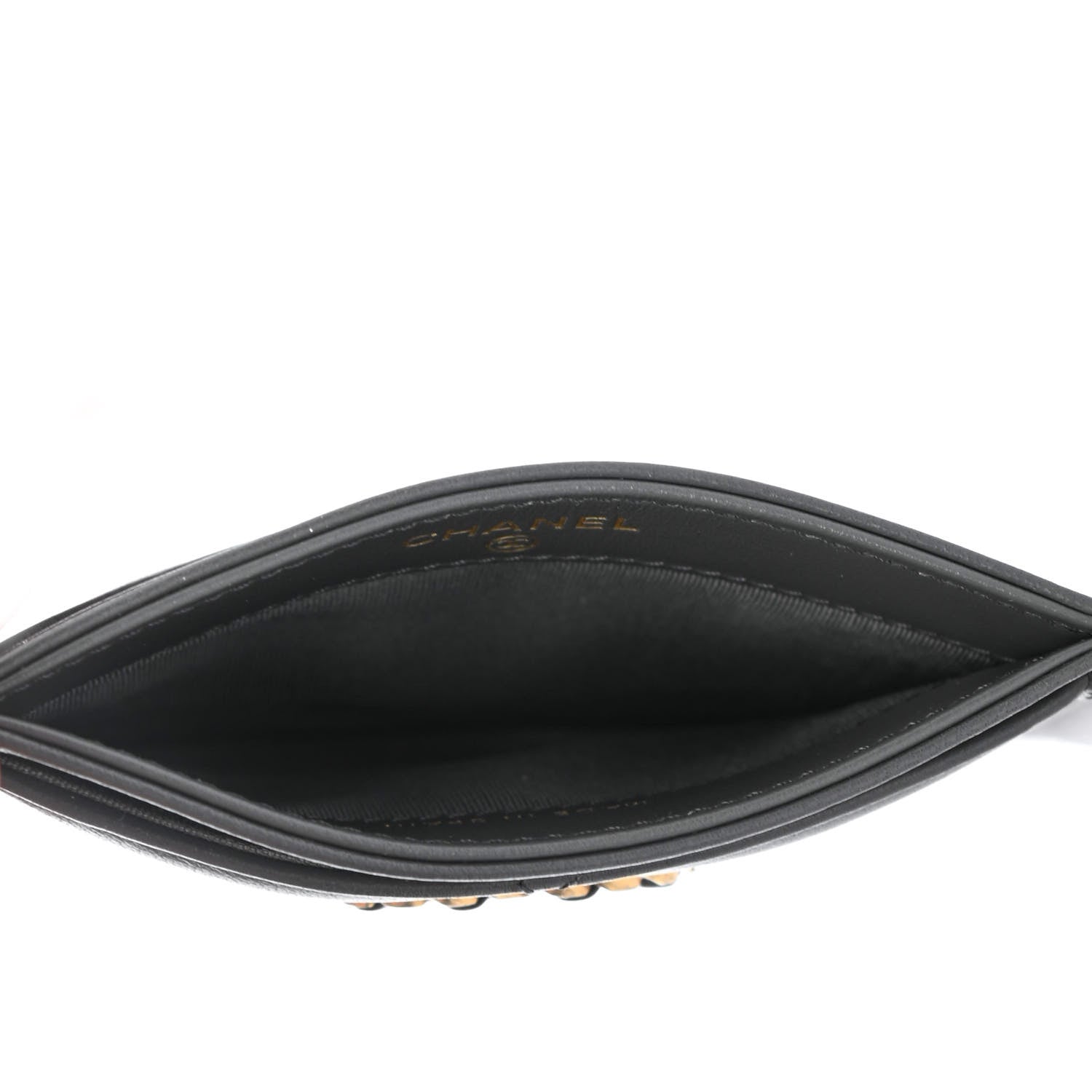 Chanel Lambskin Quilted Chanel 19 Card Holder Dark Grey 4 of 4