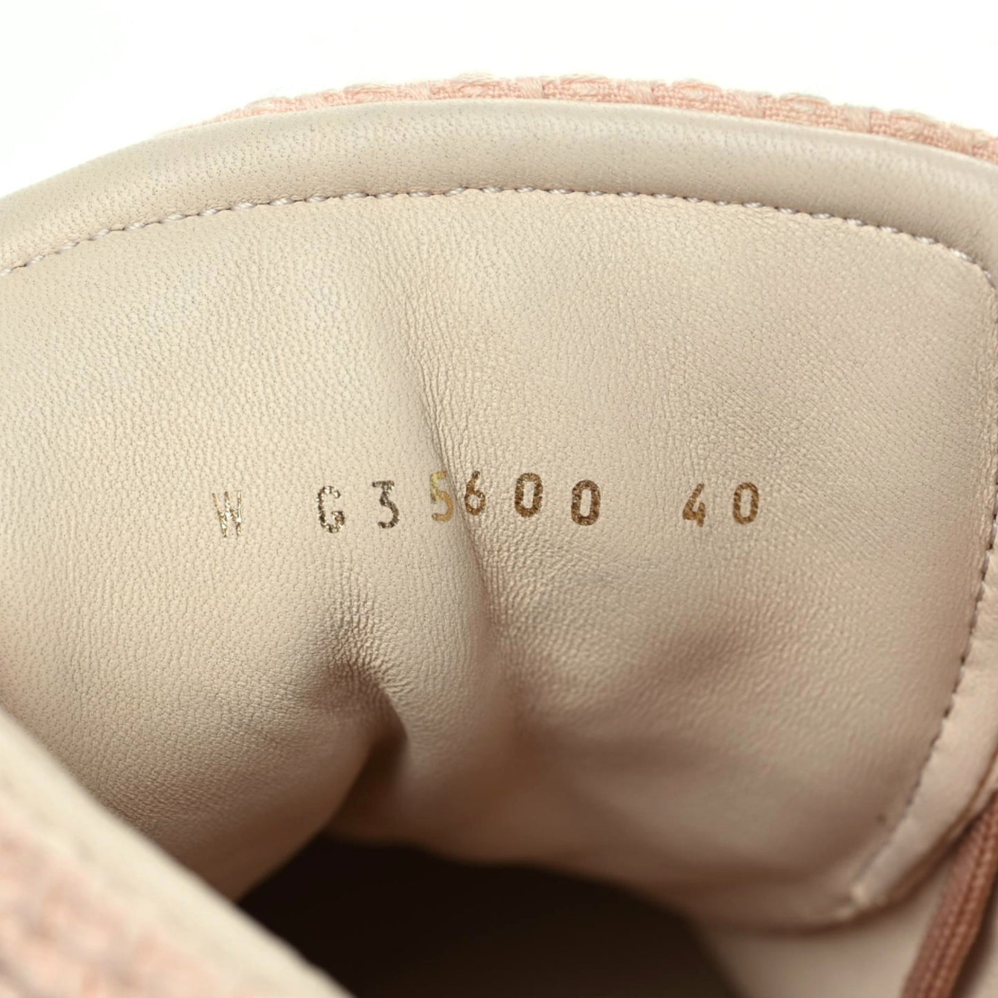 Tweed Suede Chain CC High Top Sneakers 40 Pink