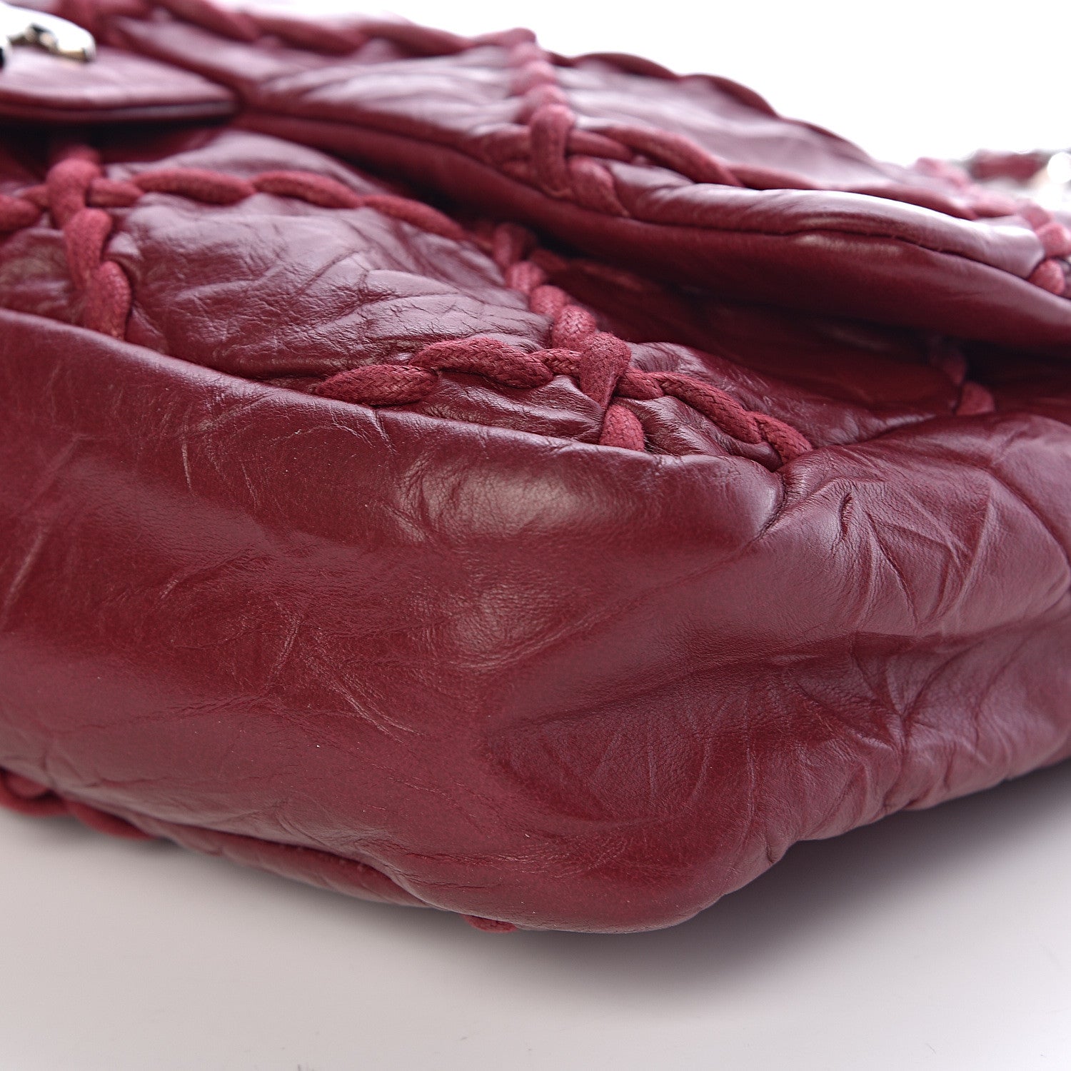 Chanel Calfskin Medium Ultra Stitch Flap Dark Red 10 of 11