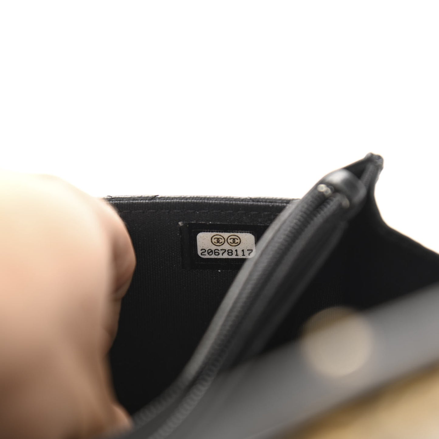 Calfskin Quilted Boy Wallet On Chain WOC Black