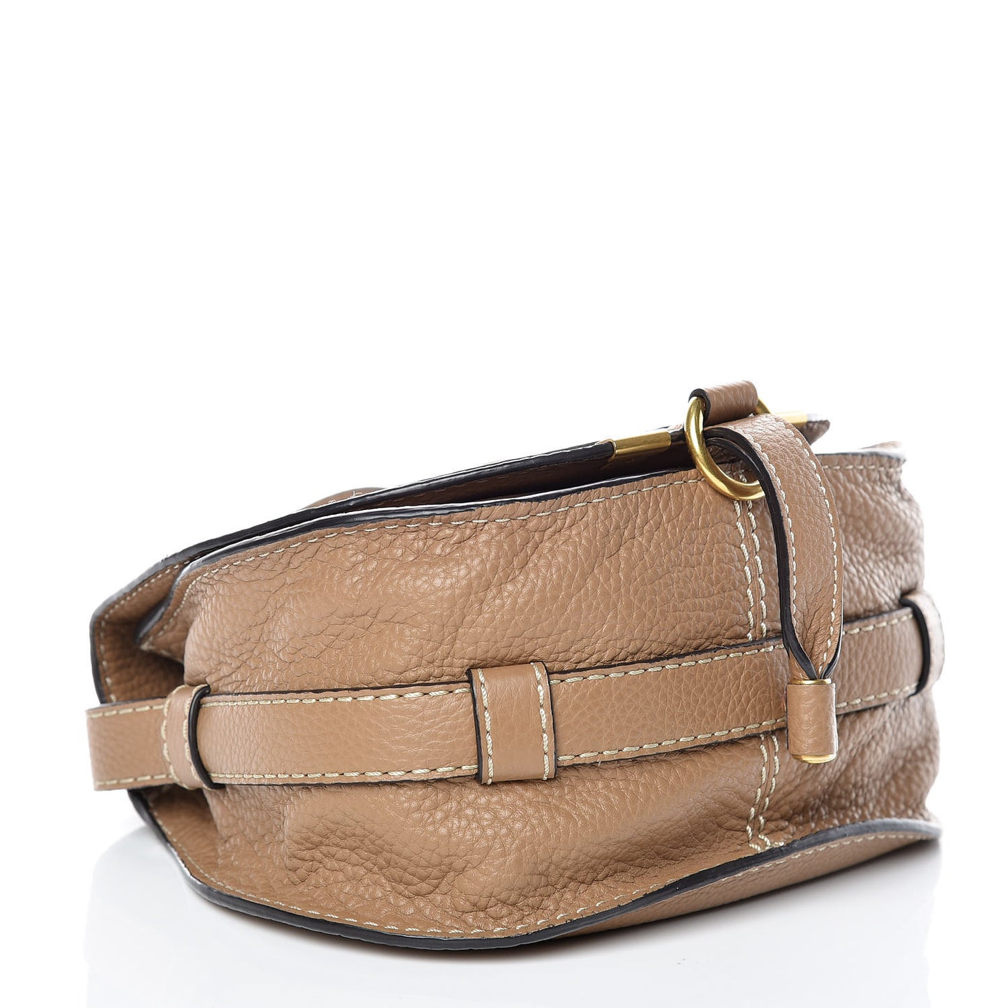 Calfskin Mini Marcie Round Crossbody Bag Nut