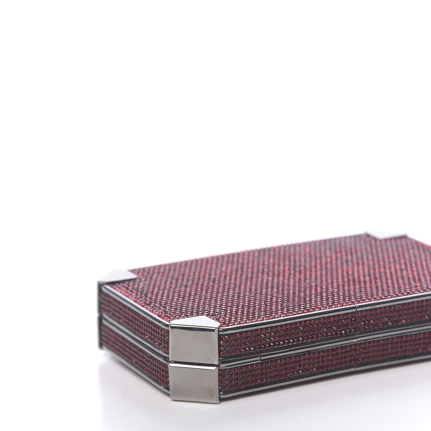 Crystal Minaudiere Clutch Crimson