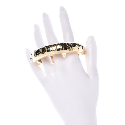 Louis Vuitton Brass Family Bangle Bracelet M Gold 2 of 8
