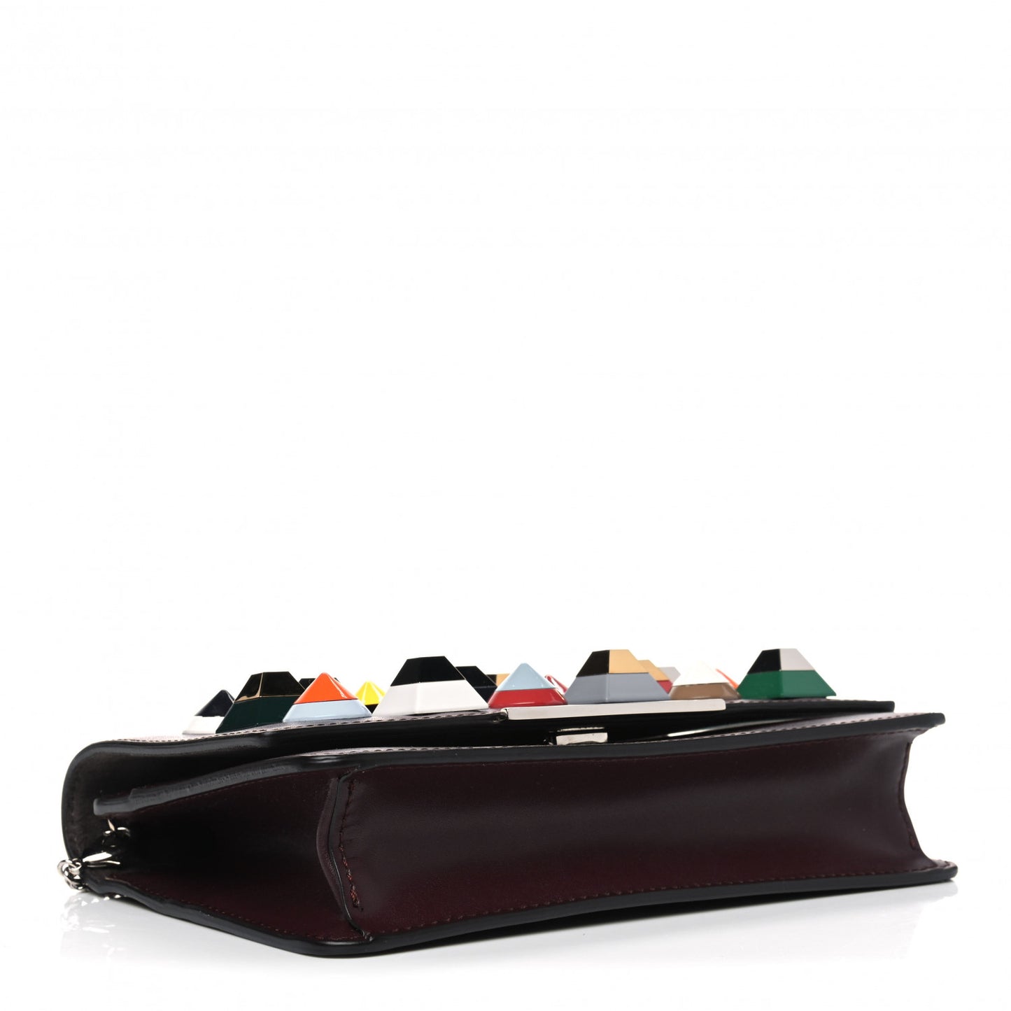 Vitello Liberty Studded Tube Wallet On Chain Bordeaux