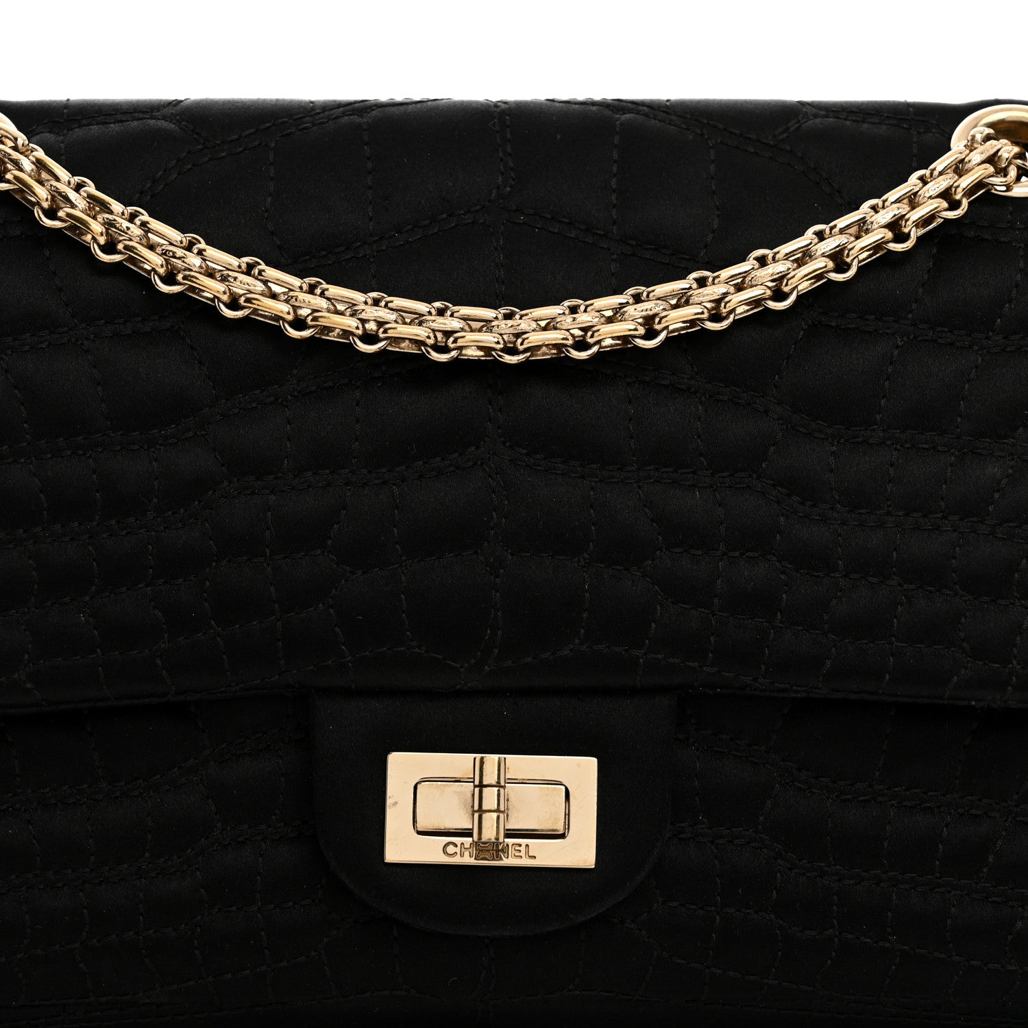 Chanel Jersey Coco's Croc 2.55 Reissue 225 Flap Black 9 of 12