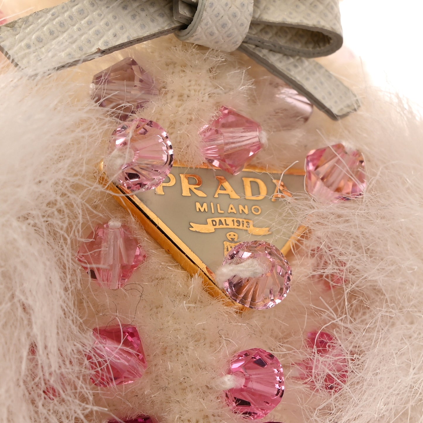 Crystal Teddy Bear Keychain White Multicolor