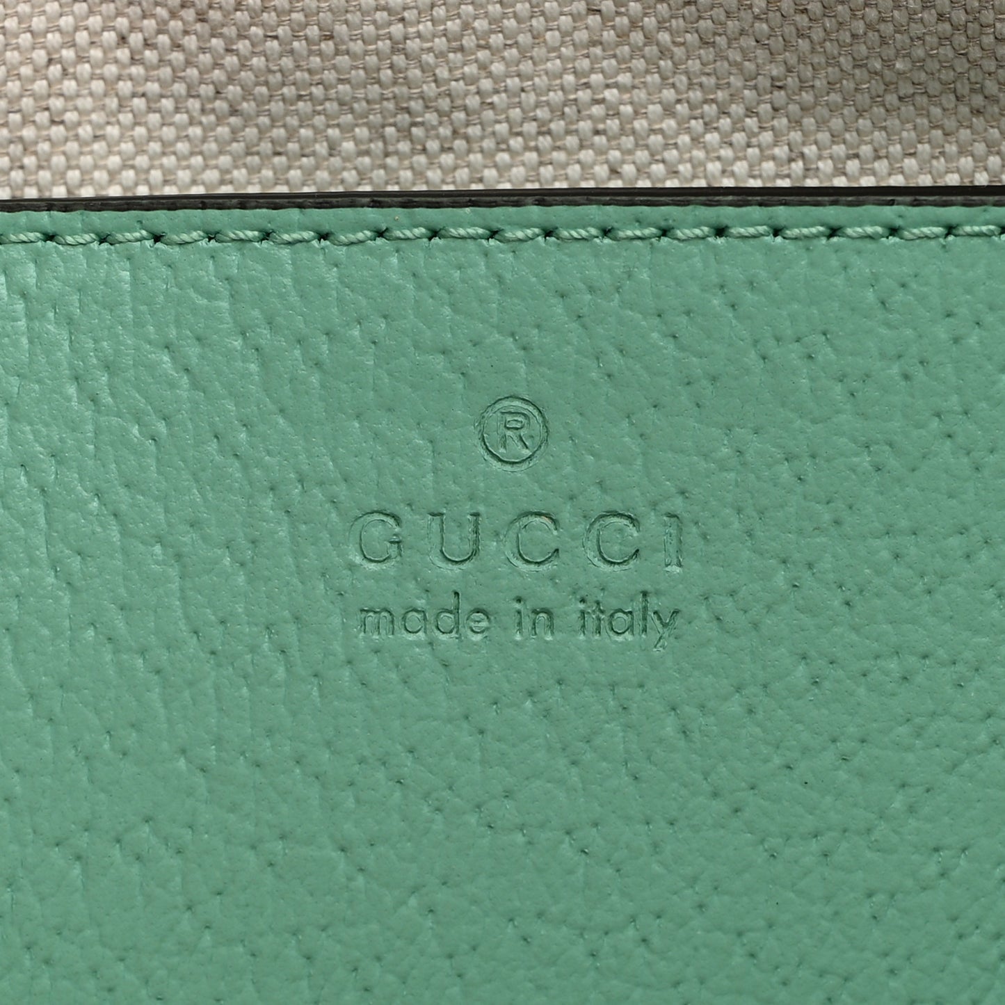 Monogram Jumbo GG Textured Dollar Calfskin Small Ophidia Dome Shoulder Bag Beige Pepperlight Mint