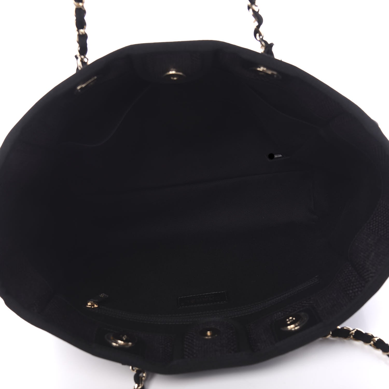 Chanel Mixed Fibers Striped Small Deauville Tote Black 4 of 10