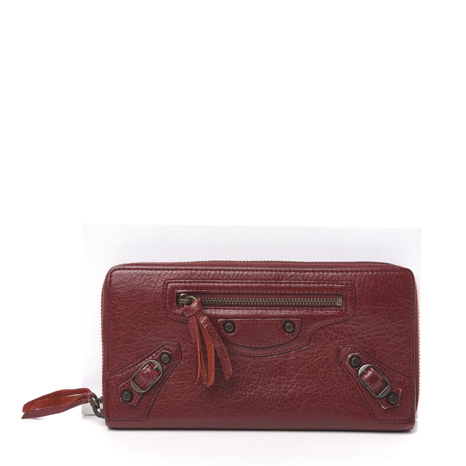 Balenciaga Agneau Classic Hardware Continental Zip Around Wallet Rouge Cerise 8 of 8