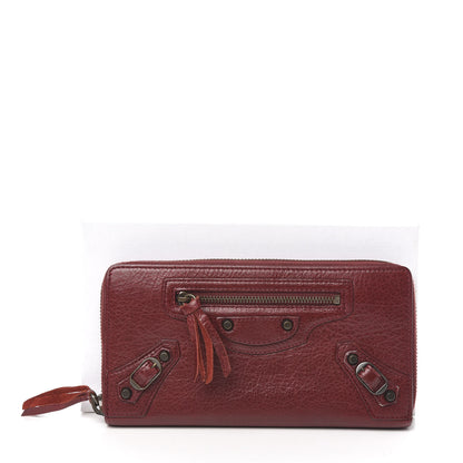 Balenciaga Agneau Classic Hardware Continental Zip Around Wallet Rouge Cerise 8 of 8