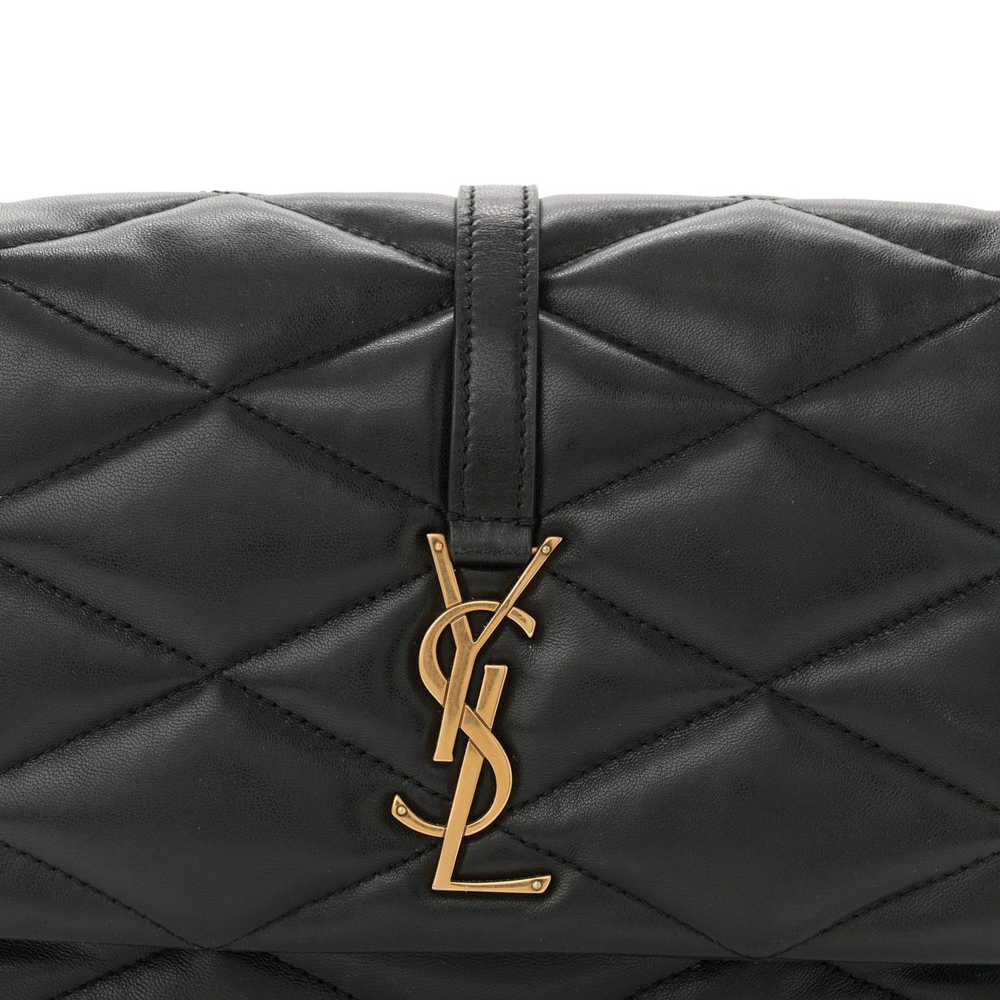 Lambskin Quilted Le 57 Diamond Shoulder Bag Black