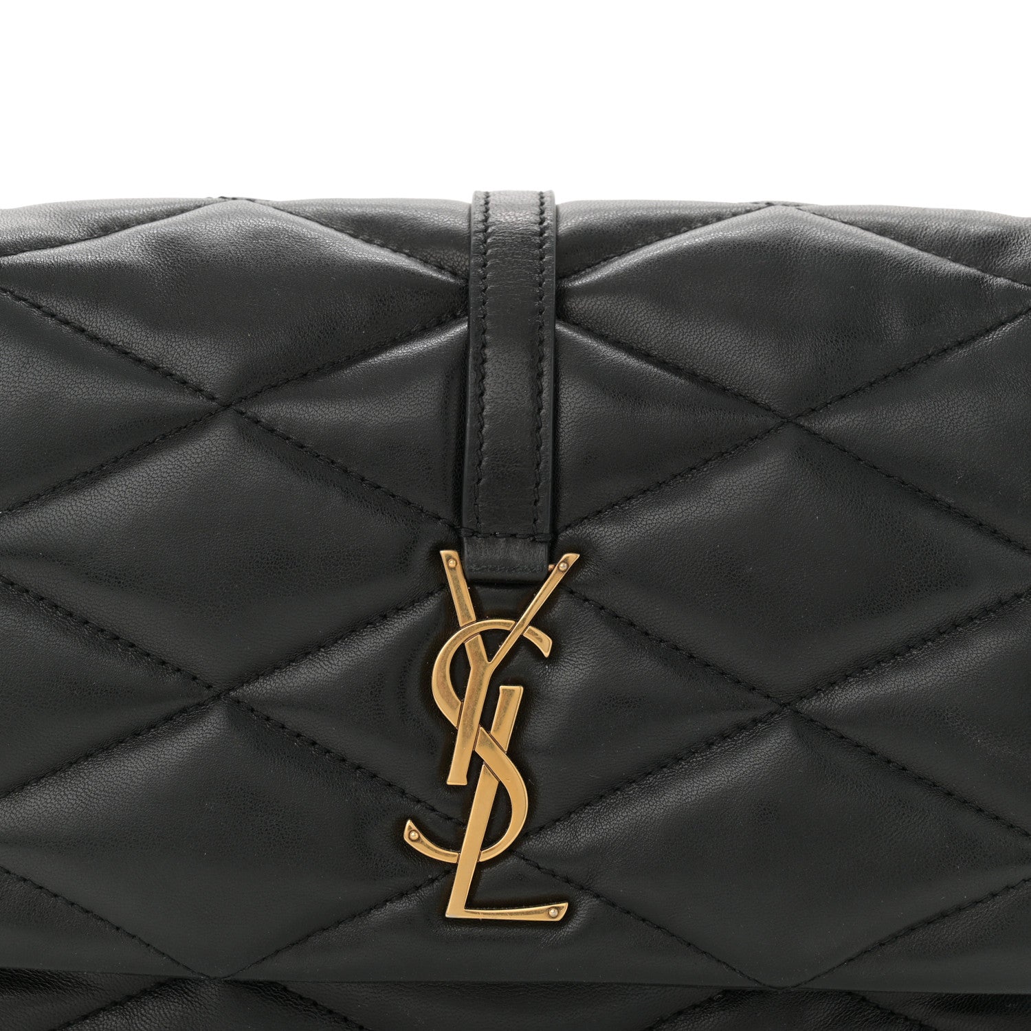 Saint Laurent Lambskin Quilted Le 57 Diamond Shoulder Bag Black 8 of 14