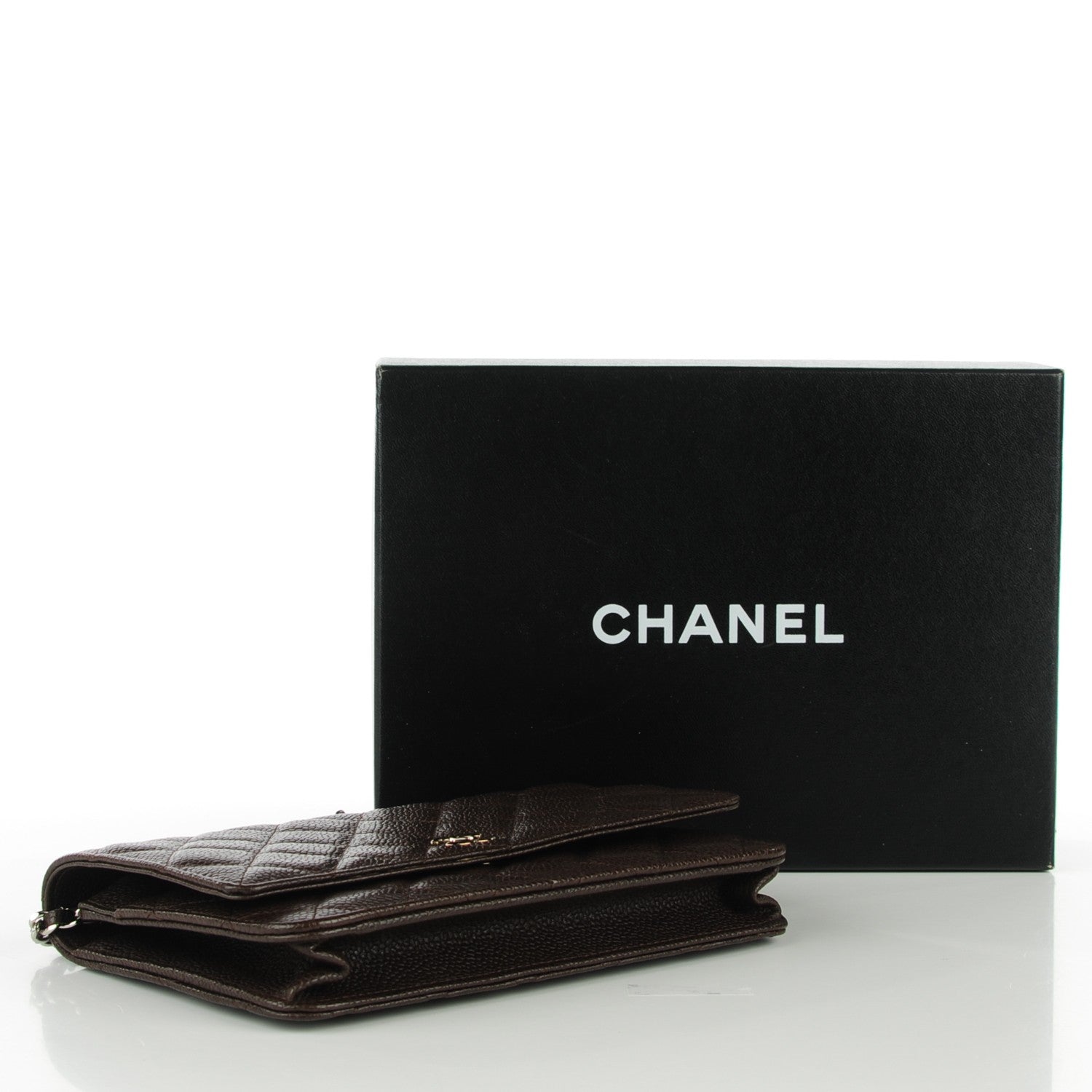Chanel Caviar Quilted Wallet on Chain WOC Dark Brown 4 of 8