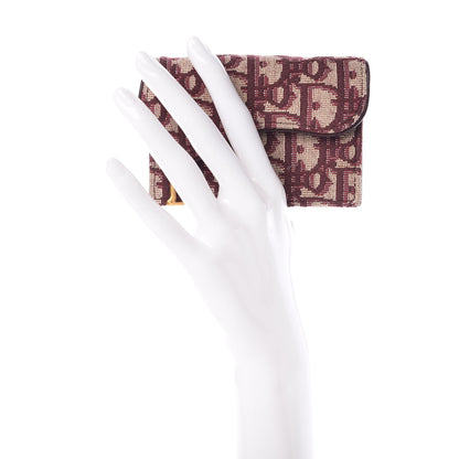 Christian Dior Oblique Saddle Card Holder Bordeaux 2 of 8