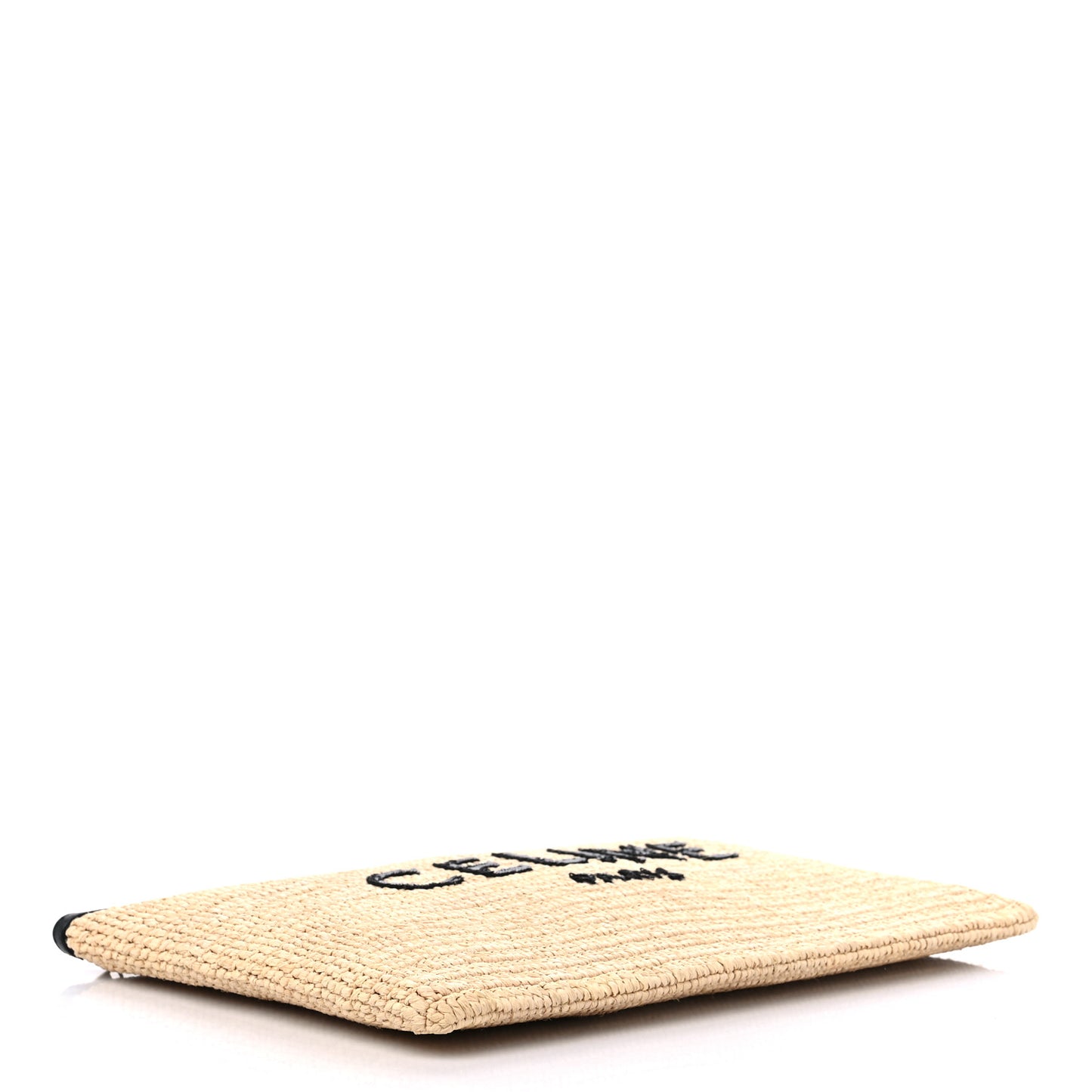 Raffia Sequin Large Pouch Black