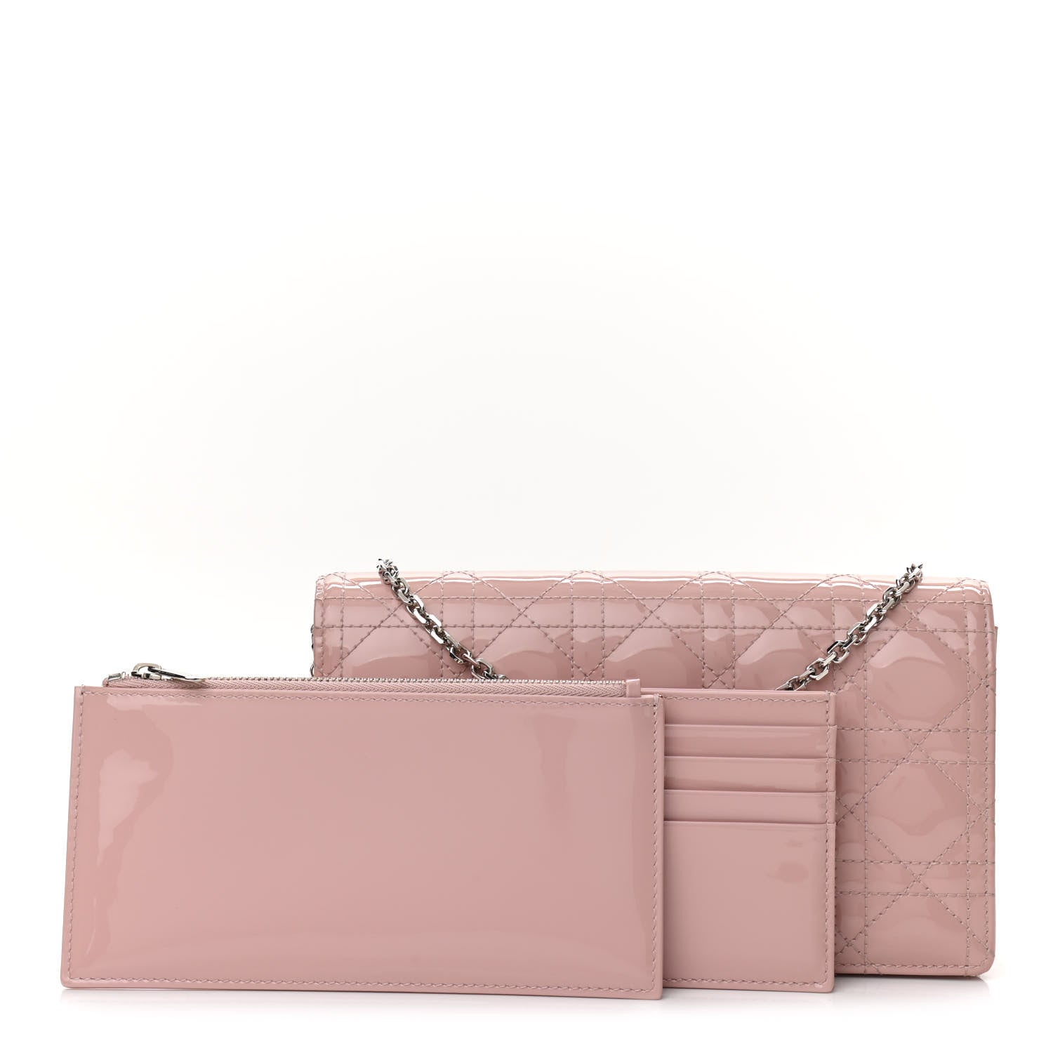 Christian Dior Patent Cannage Lady Dior Clutch Rose Clair 1 of 14