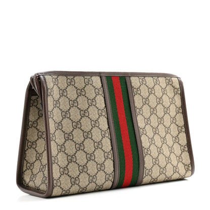 Gucci GG Supreme Monogram Web Ophidia GG Toiletry Case Beige New Acero 3 of 9