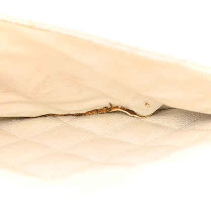Chanel Caviar Quilted Jumbo Single Flap White 15 of 21