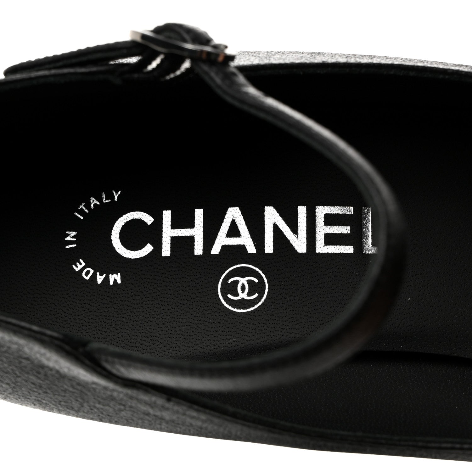 Chanel Lambskin Patent Cap Toe Mary Jane Platform Pumps 38.5 Black 6 of 9