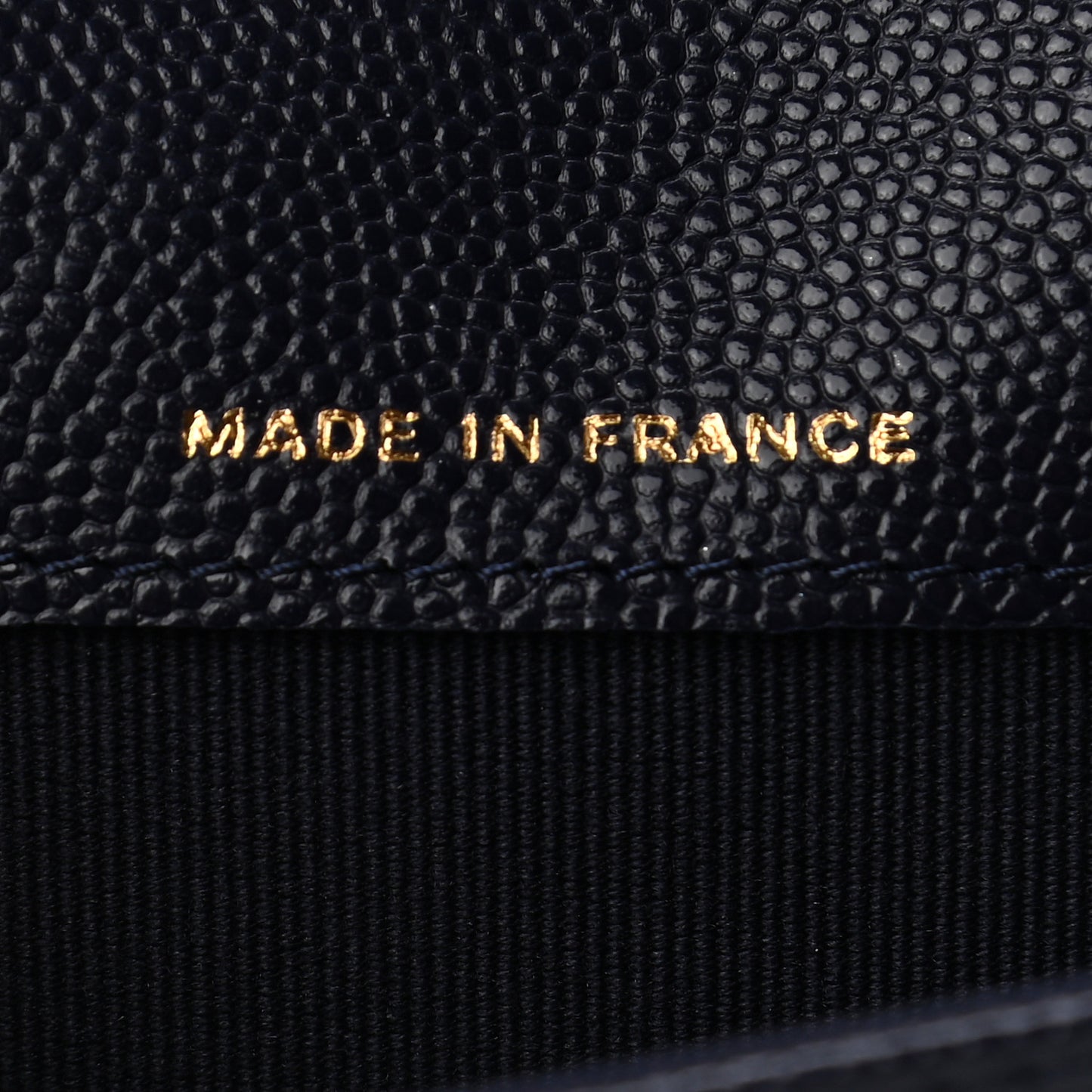 Caviar Quilted Flap Card Holder Wallet Navy