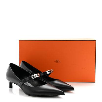 Hermes Calfskin Kiara 40 Pumps 36 Black 9 of 9